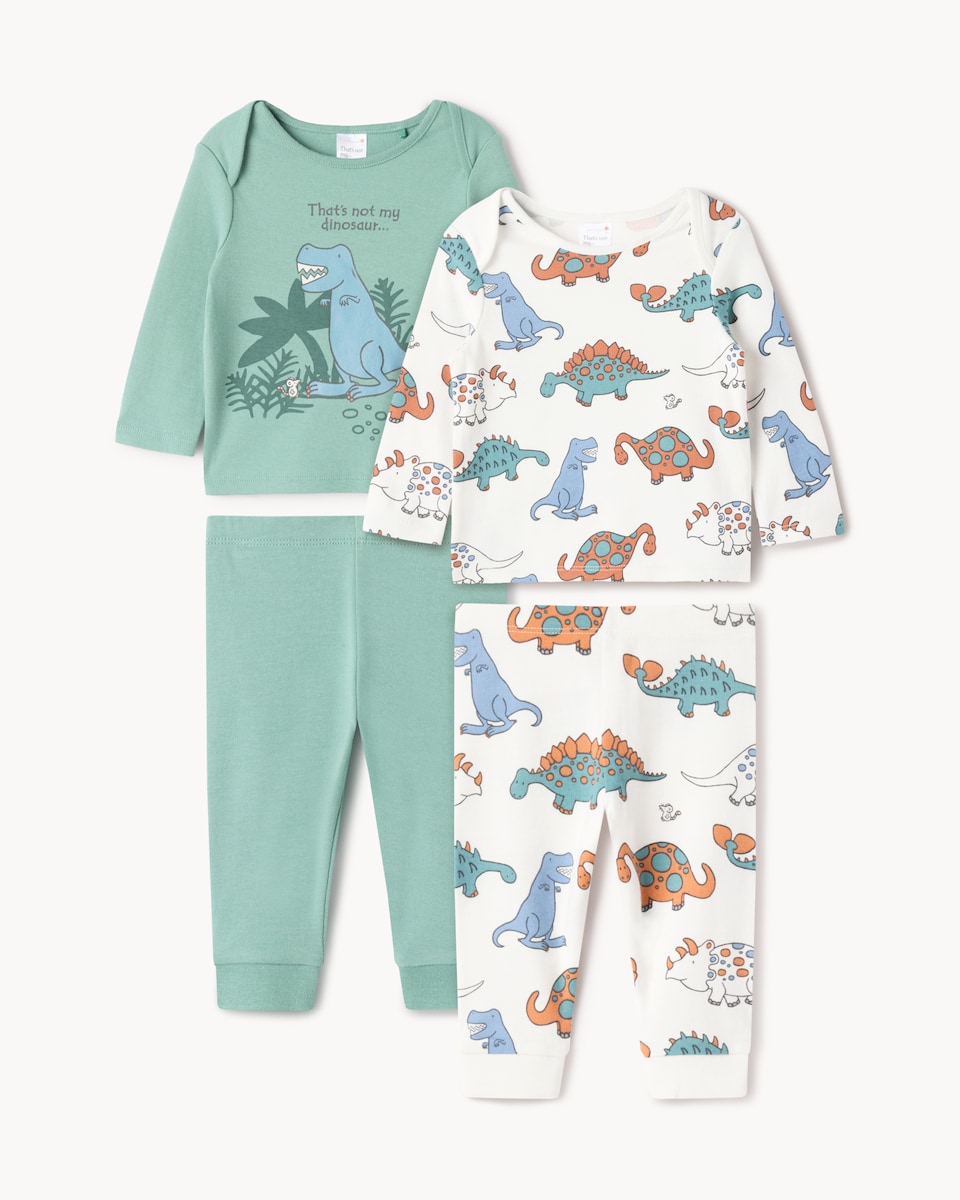 image 1 of That's Not My Dinosaur 2-Pack Pure Cotton Pyjama Sets in Multi