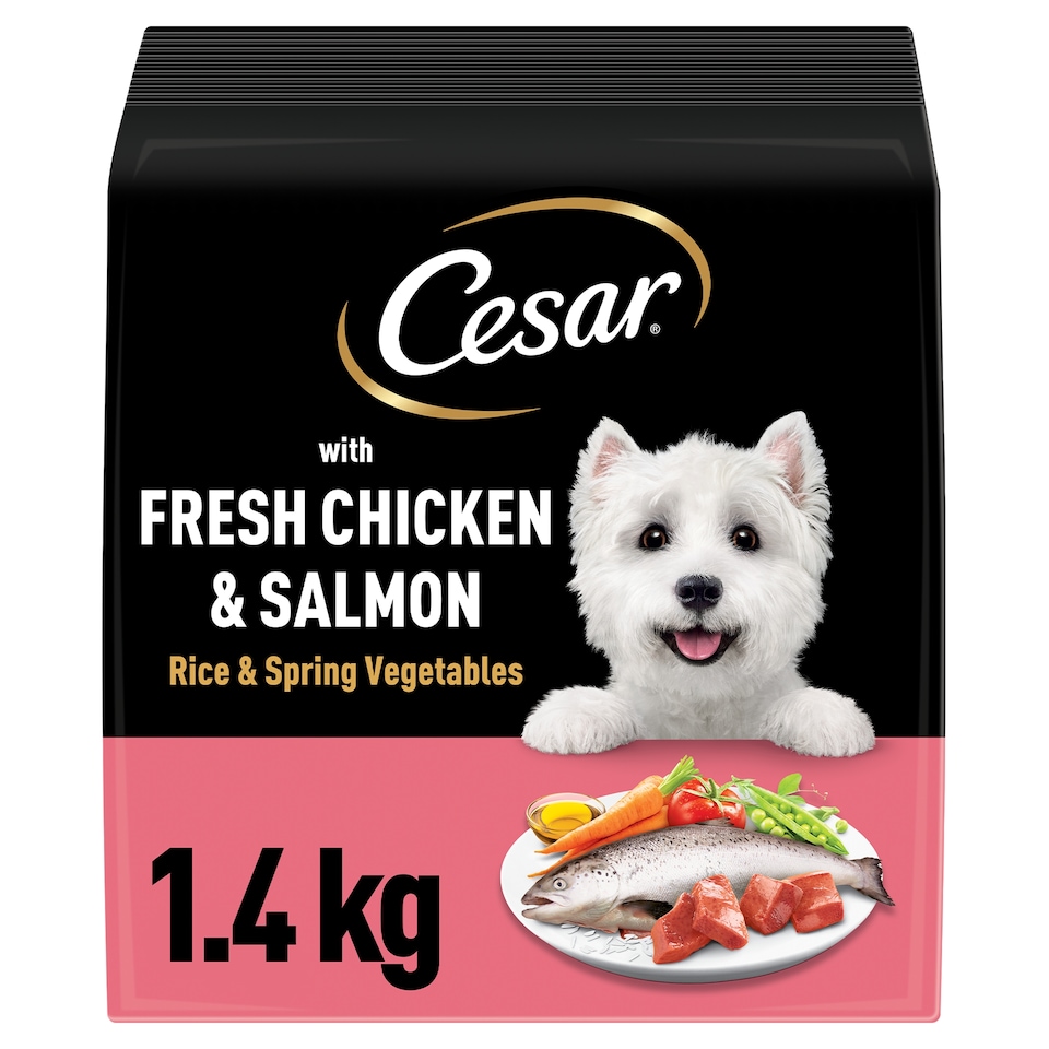 image 1 of Cesar Adult Dry Dog Food Chicken, Salmon & Vegetables 1.4kg