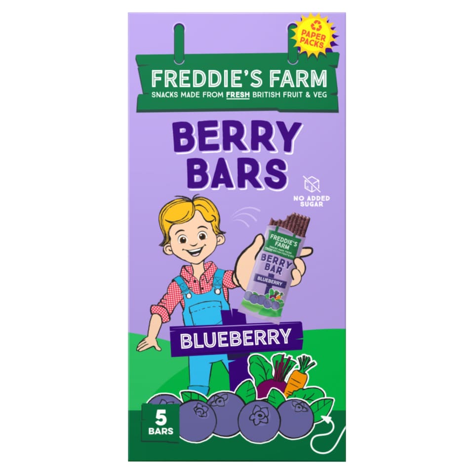 image 1 of Freddie's Farm Berry Bars - Blueberry 5 x 20g