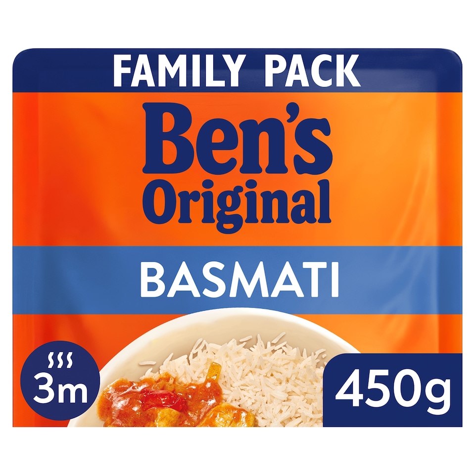 image 1 of Bens Original Basmati Microwave Rice Family Pack 450g