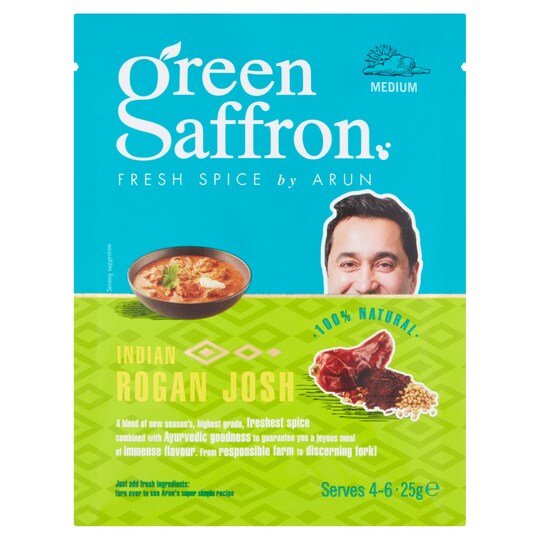 Green Saffron Spice Rogan Josh Spice Blend 25G Tesco Groceries