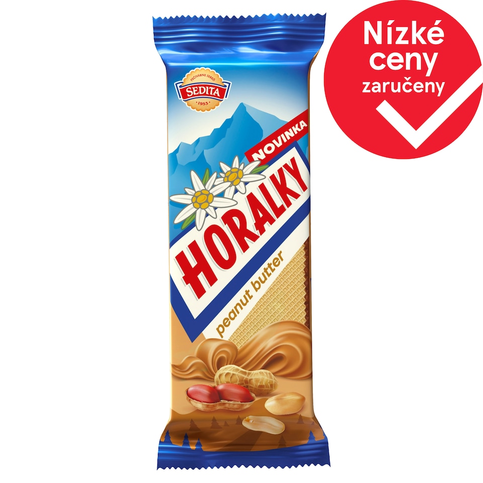 Sedita Horalky peanut butter Oplatky s arašídovou krémovou náplní v kakaové polevě 50g