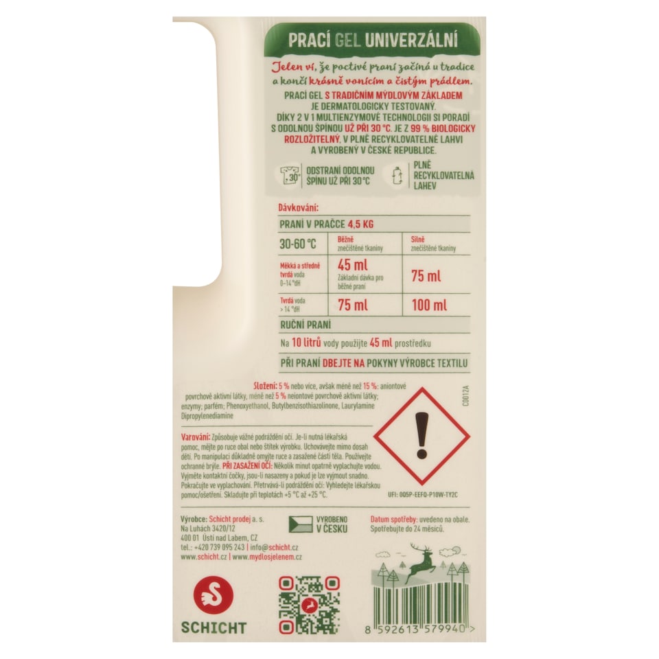Obrázek 1 pro produkt Jelen Prací gel univerzální 60 pracích dávek 2,7l