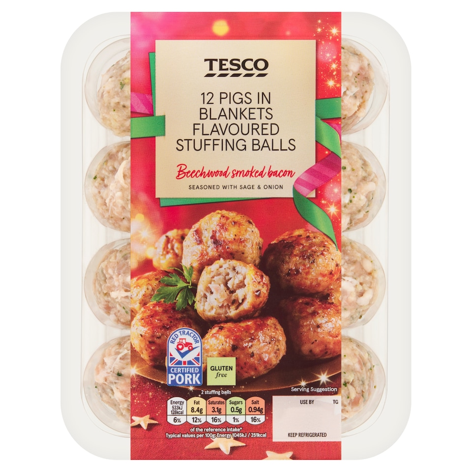Tesco 12 Pig in Blanket Stuffing Balls 350g