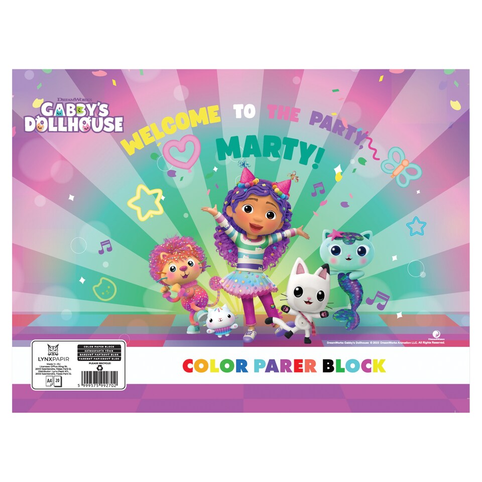 Gabby's Doll House színespapír tömb 20 lapos A4