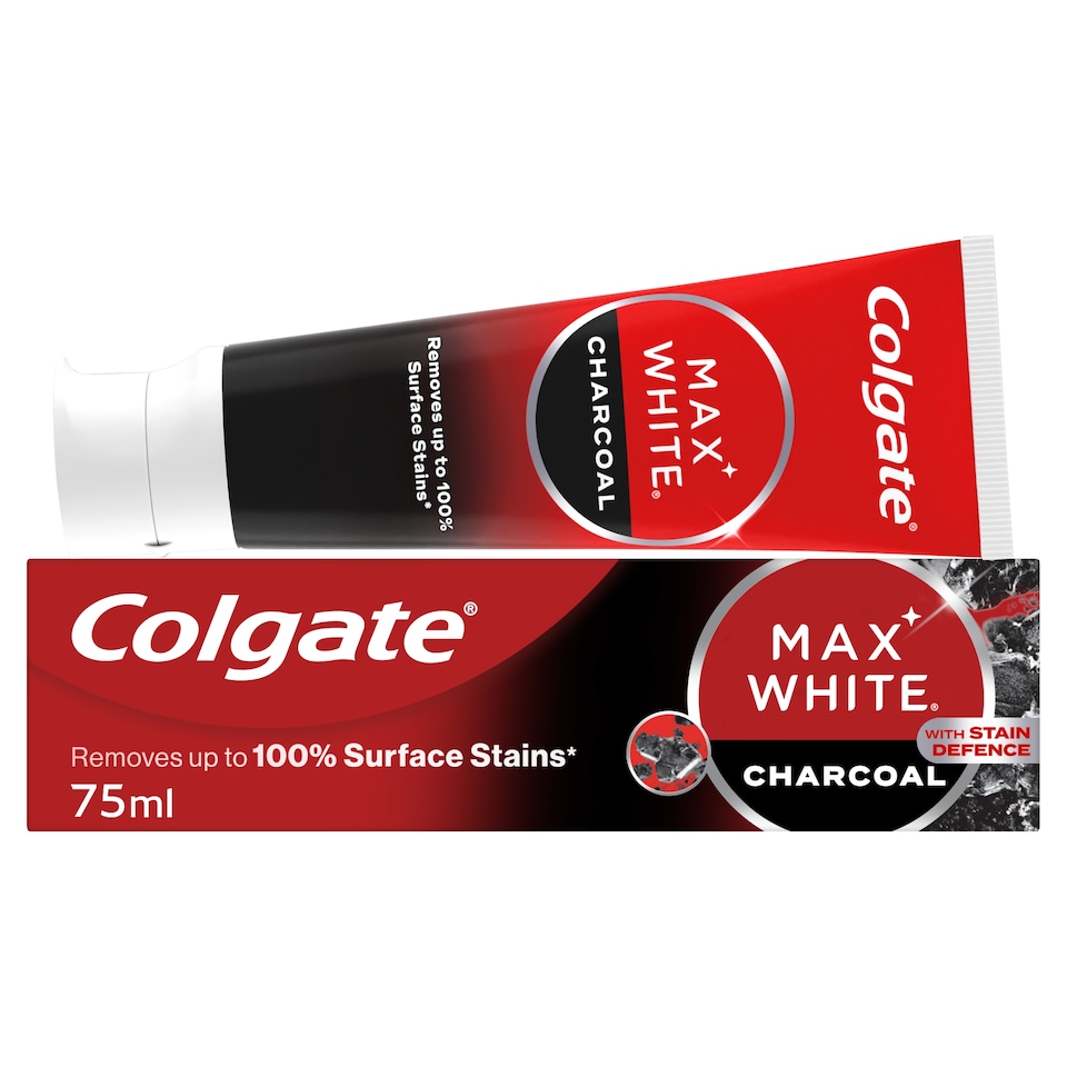 image 1 of Colgate Max White Activated Charcoal Whitening Toothpaste 75ml