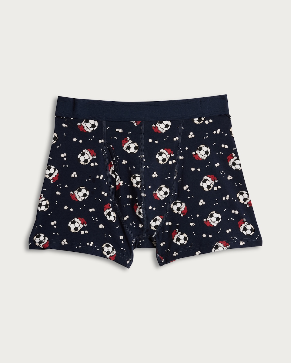image 1 of F&F Cotton Rich Football Santa Print Trunks in Multi