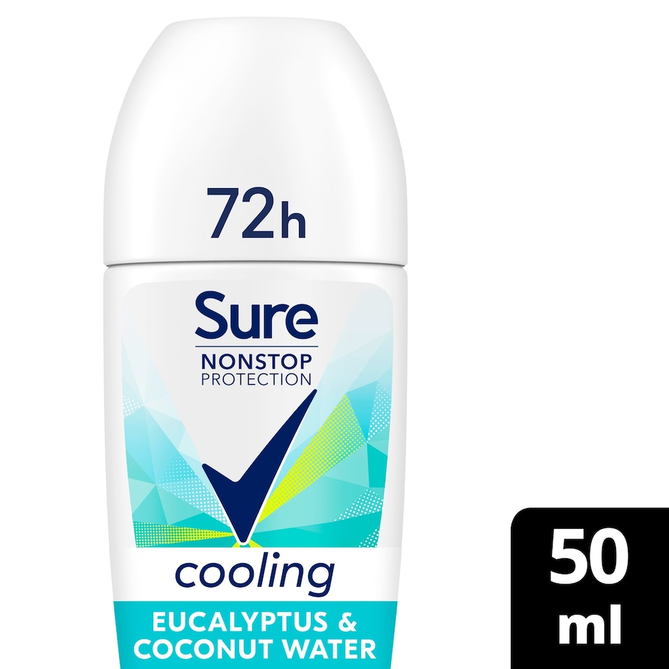 image 1 of Sure Women Eucalyptus & Coconut water Scent 72h Nonstop Roll-On Antiperspirant Deodorant 50ml