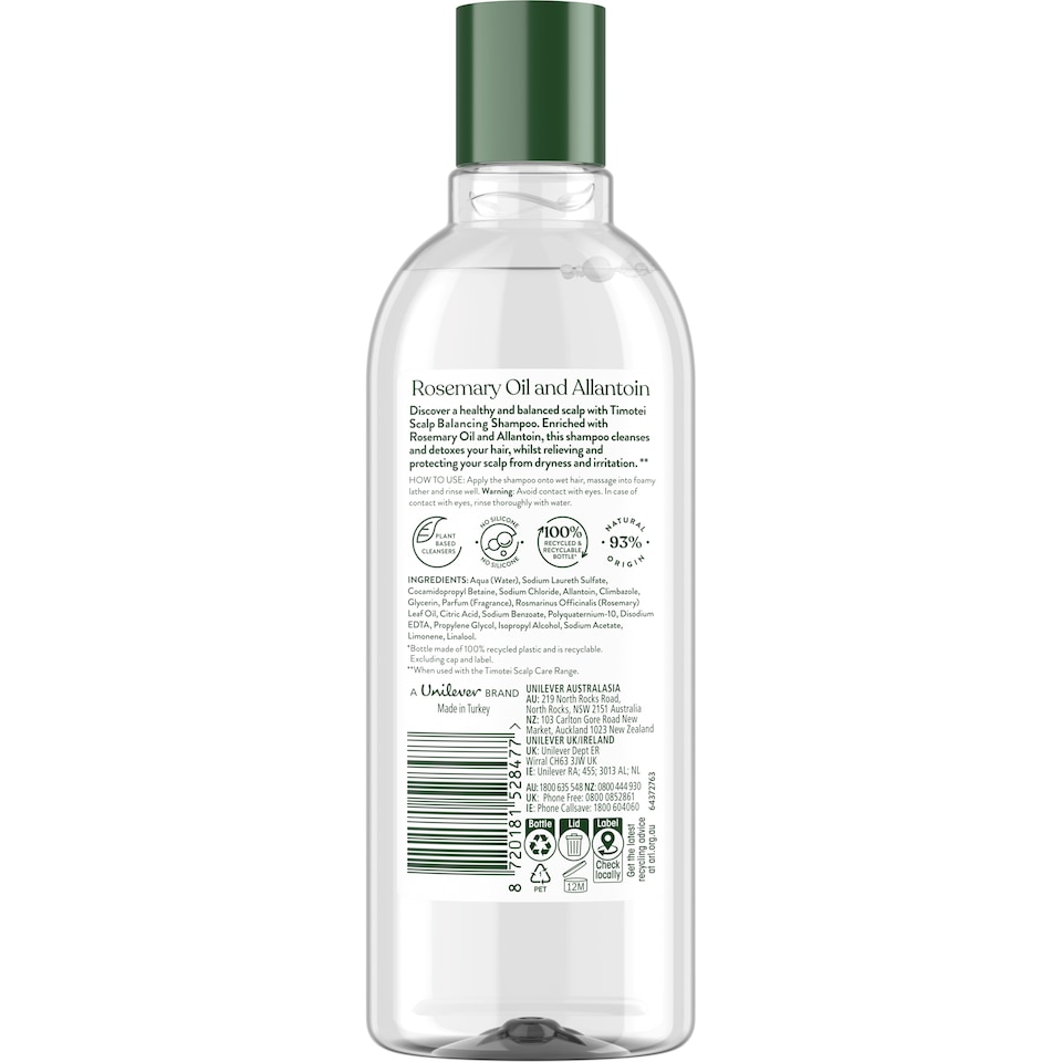 image 1 of Timotei Scalp Care Rosemary Oil & Allantoin Shampoo 300ml