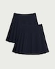 image 4 of F&F School Girls 2-Pack Pleated Kilt Skirts in Navy