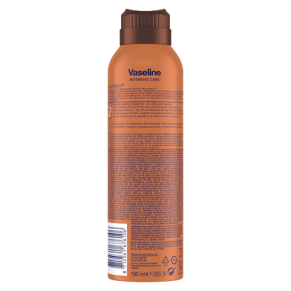 image 1 of Vaseline Cocoa Radiant Spray & Go 190ml 