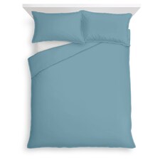 F&F Home Bedding 100% Cotton Oxford Edge Duvet Set Marine Blue Double