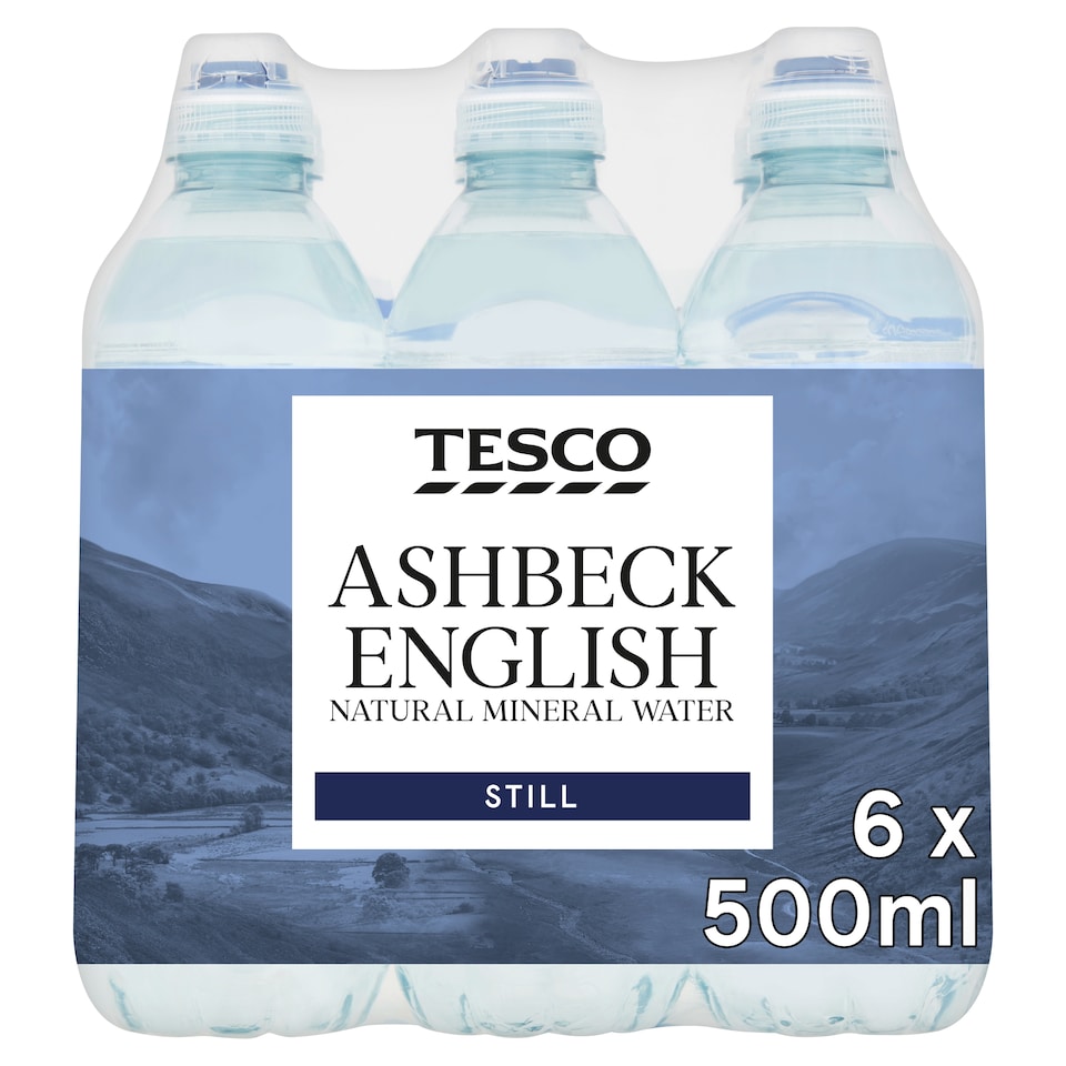 Tesco Ashbeck Natural Mineral Water Sport 6X500ml