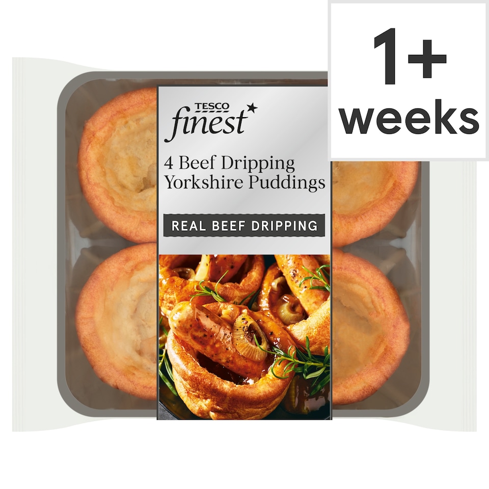 Tesco Finest 4 Beef Dripping Yorkshire Puddings 190G