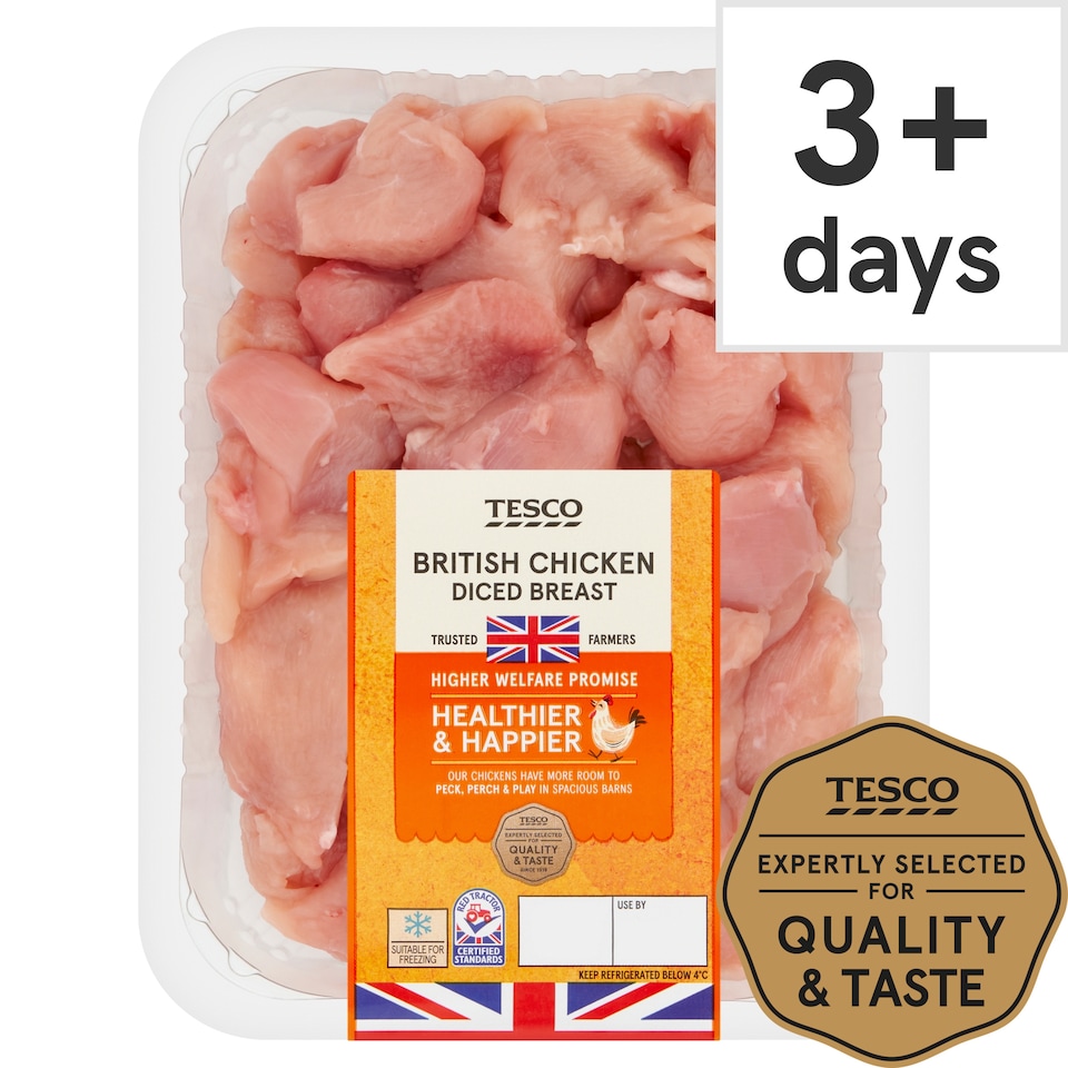 Tesco British Diced Chicken Breast 650G