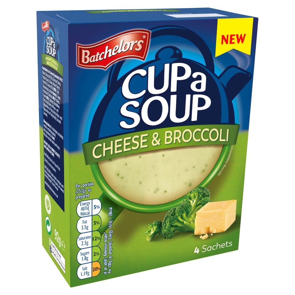 image 1 of Batchelors Cup a Soup Cheese & Broccoli 4 Sachets 92g