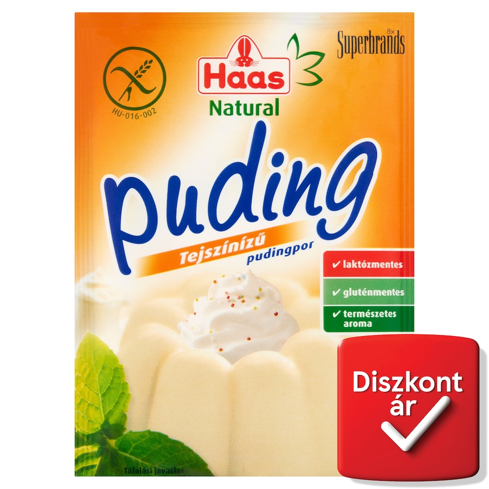 Haas Natural tejszínízű pudingpor 40 g