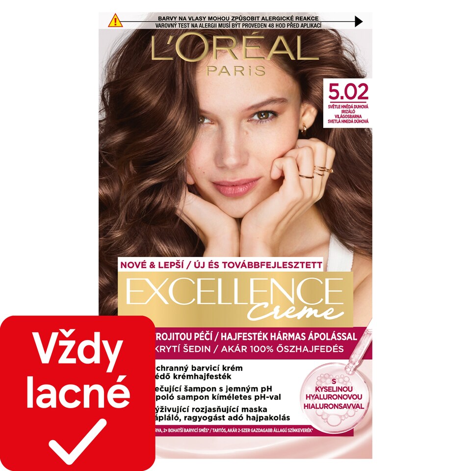 L'Oréal Paris Excellence Creme farba na vlasy 5.02 svetlá hnedá dúhová