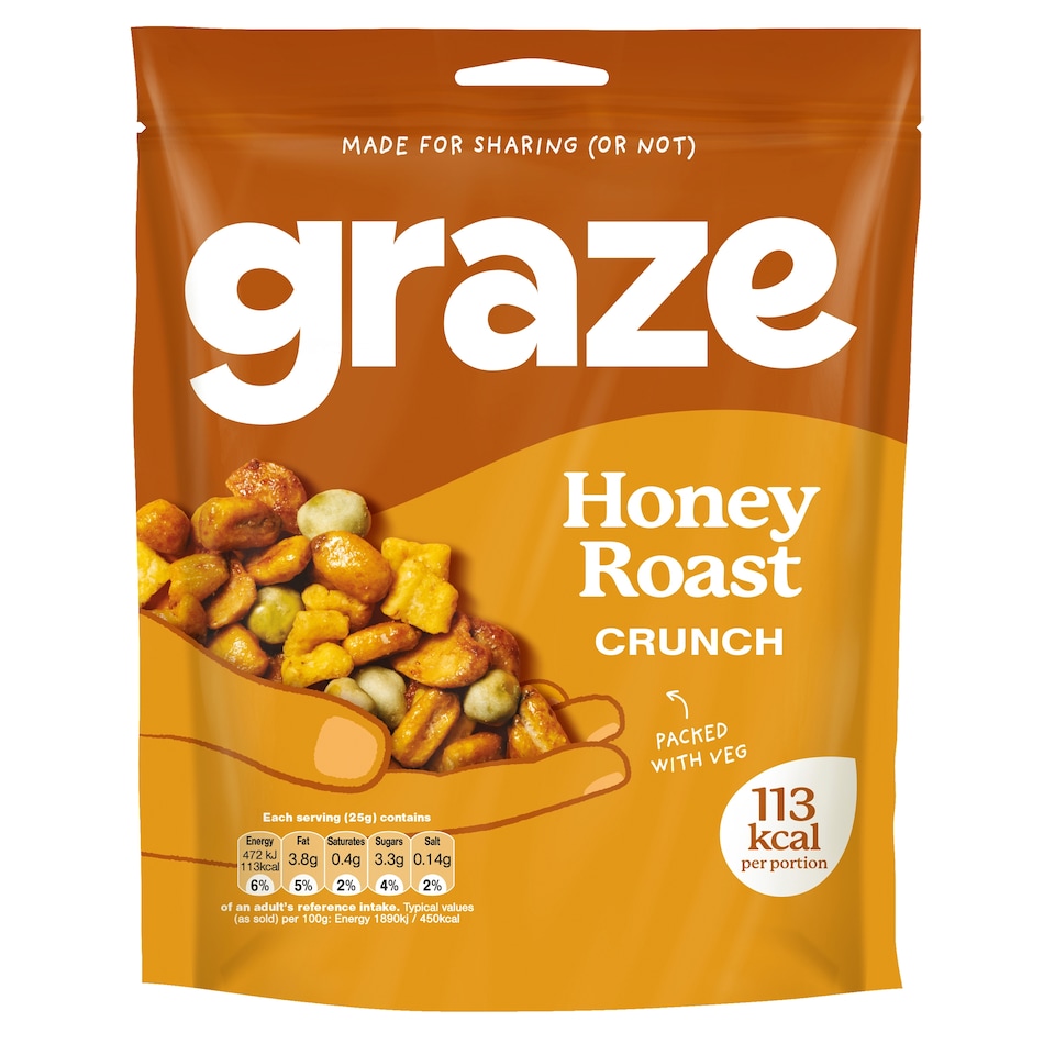 Graze Honey Roast Crunch Sharing Bag Snack 100G