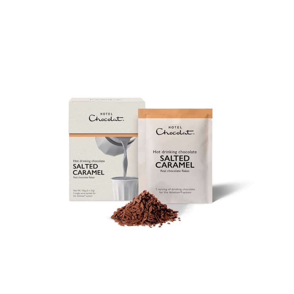 image 1 of Hotel Chocolat Hot Drinking Chocolate Salted Caramel 5 x 31g