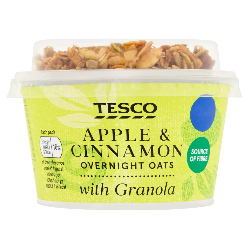 Tesco Apple & Cinnamon Overnight Oats with Granola Yogurt 190g