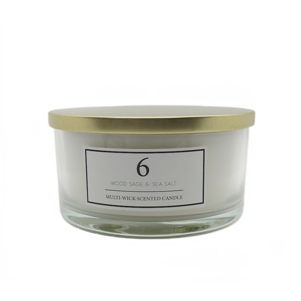 F&F Home Wood Sage & Sea Salt Timeless Multi Wick Candle 700g