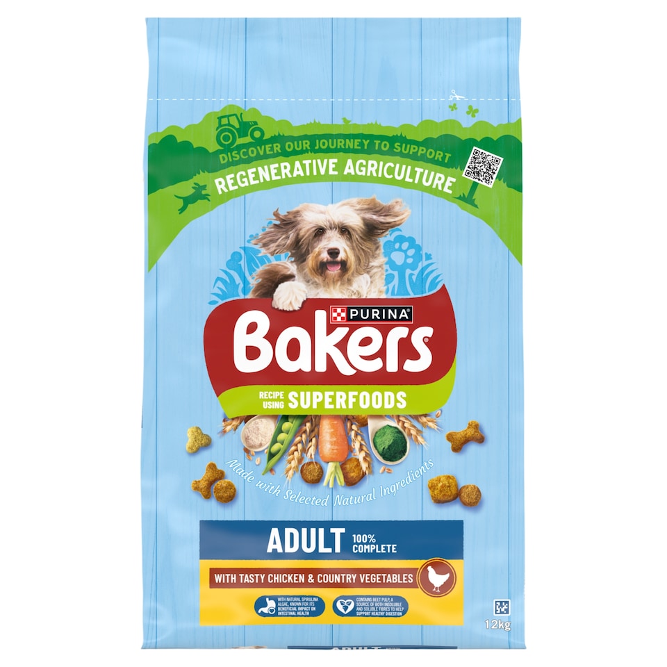 image 1 of Bakers Adult Dry Dog Food Chicken and Veg 12kg