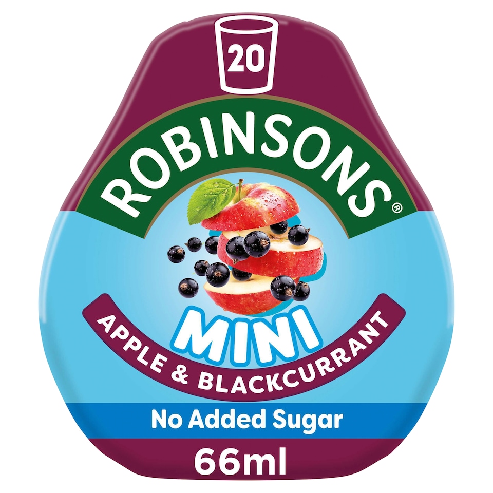 image 1 of Robinsons Mini Apple & Blackcurrant On-The-Go Squash 66ml