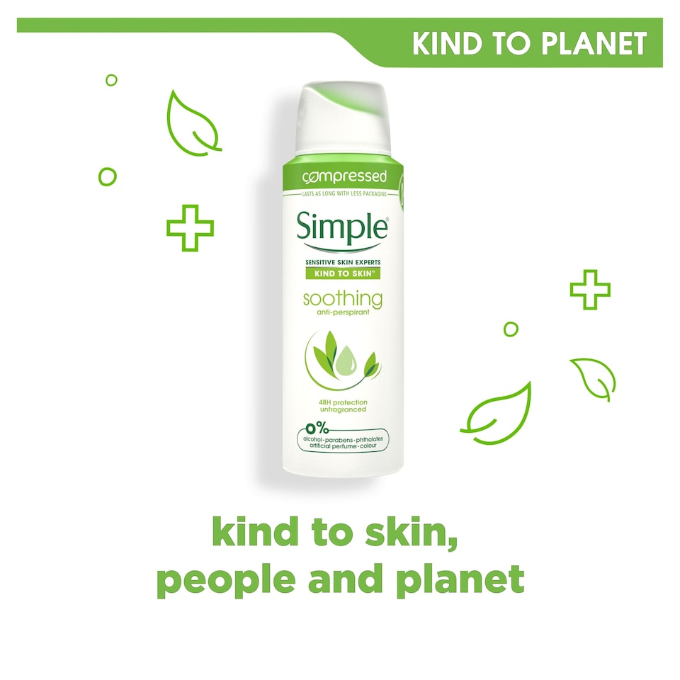 image 1 of Simple Soothing Antiperspirant Deodorant 125Ml Compressed