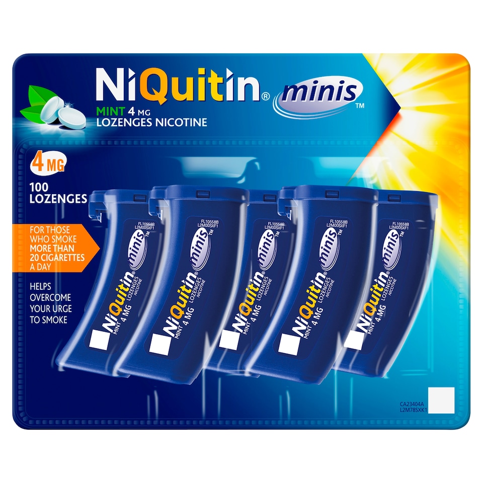 image 1 of NiQuitin Minis 4mg Nicotine Lozenges - Mint 100s