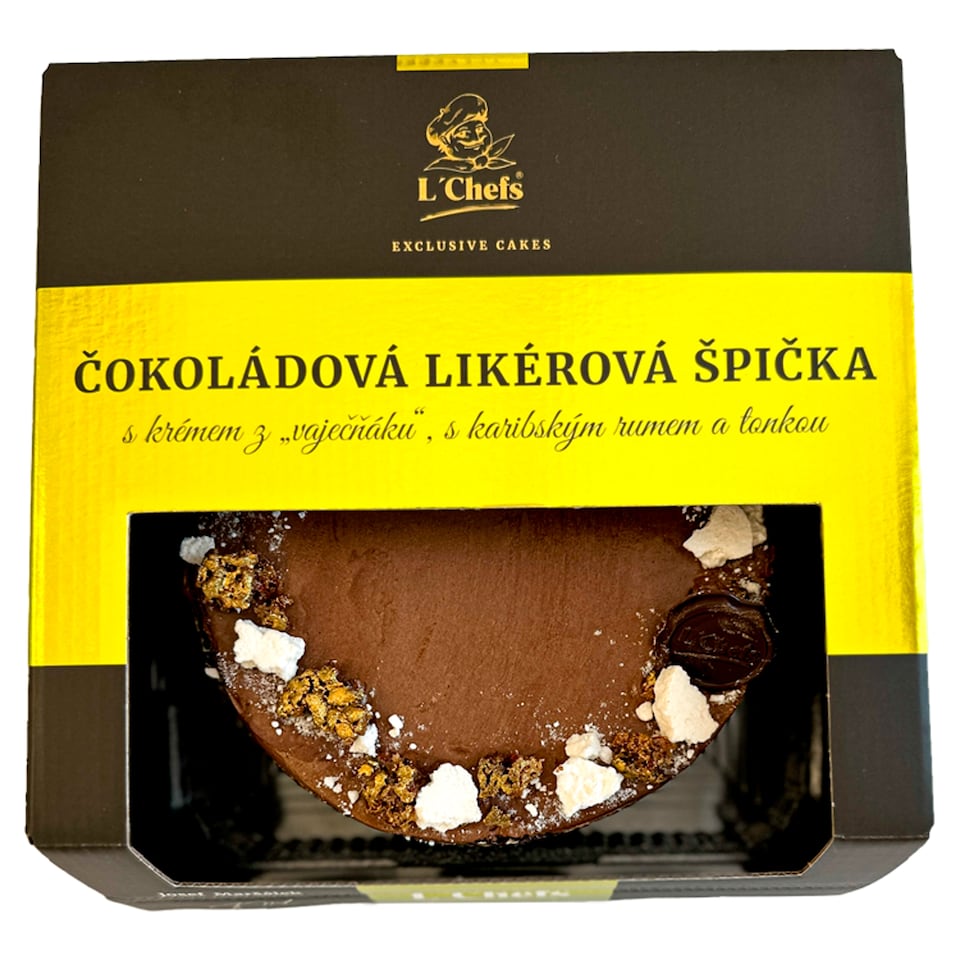 Obrázek 1 pro produkt L'Chefs Čokoládová likérová špička s krémem z vaječňáku, s karibským rumem a tonkou 600g