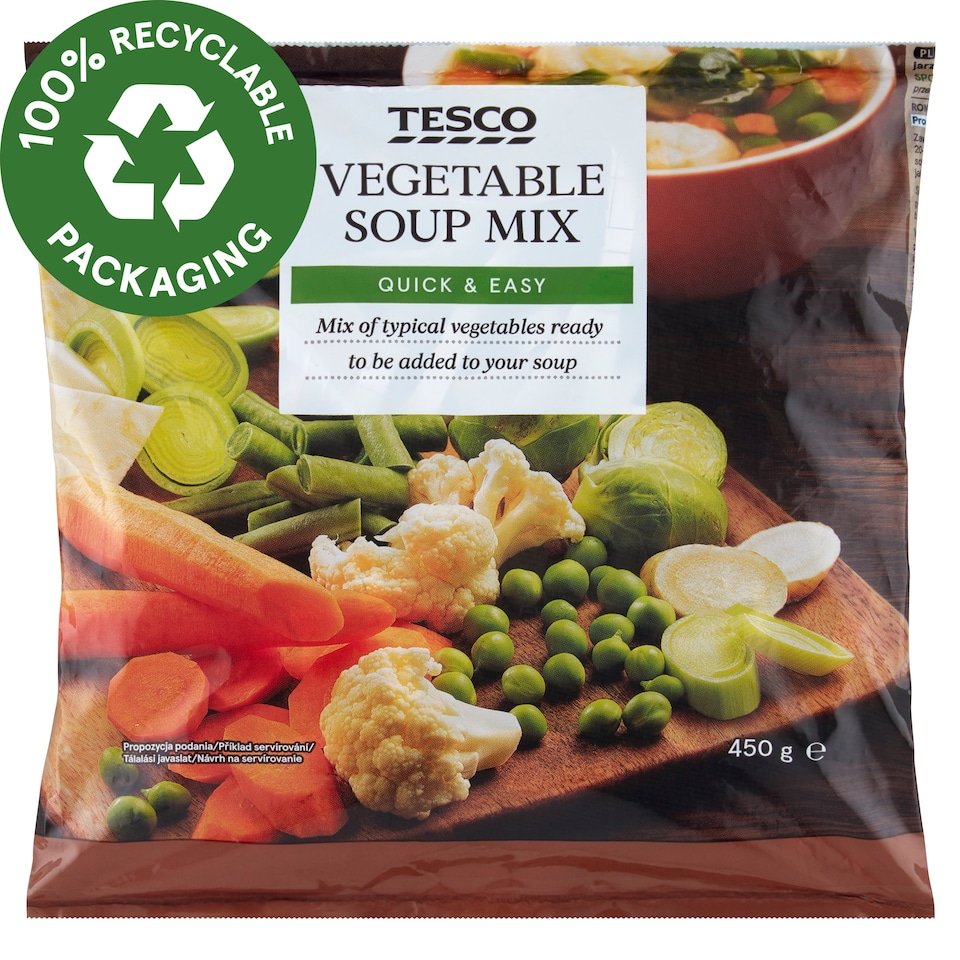 Tesco gyorsfagyasztott zöldségleves keverék 450 g