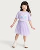image 2 of F&F Girls 2-Piece Sequin Butterfly T-Shirt and Tulle Skirt Set in Purple