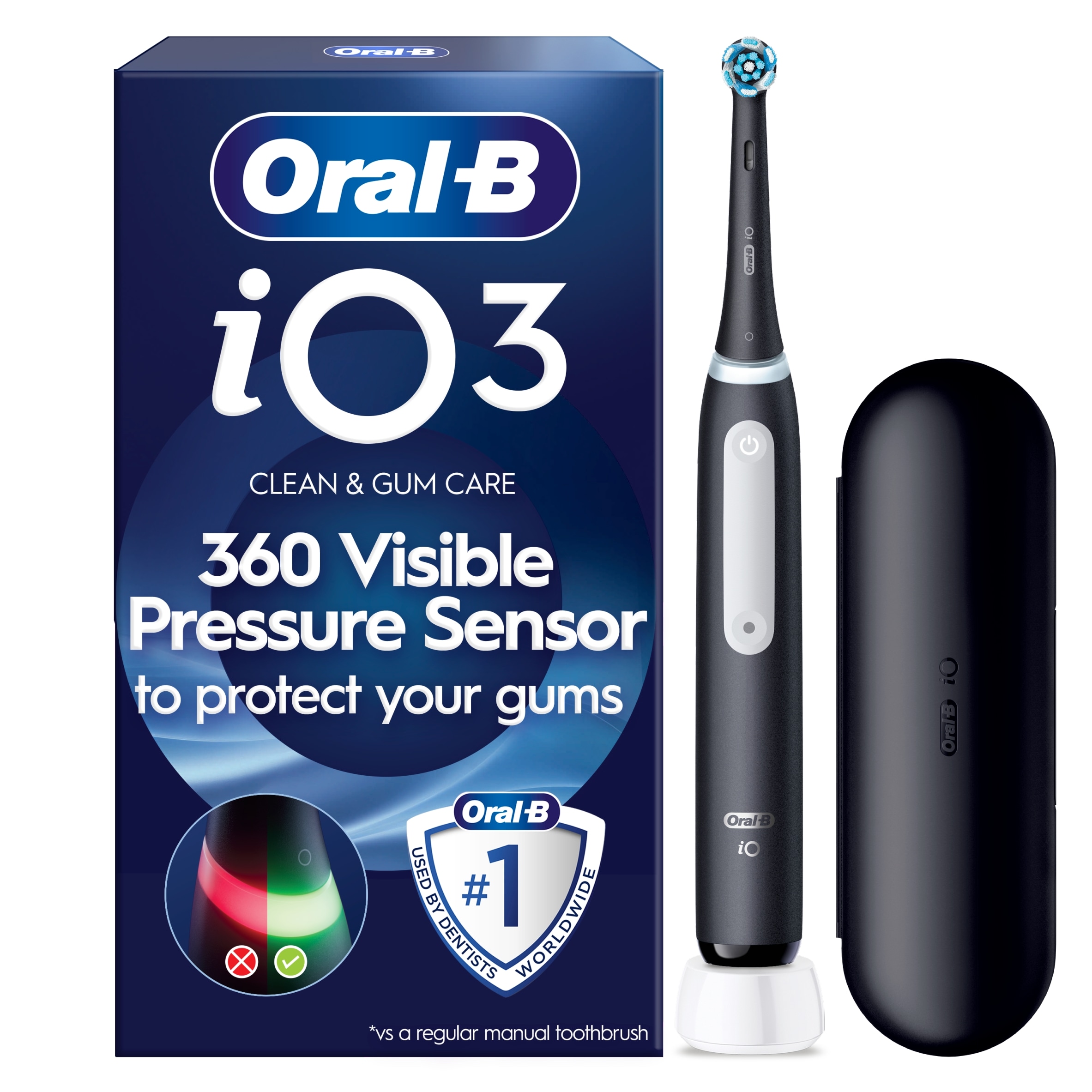 Oral-B Io3 Matte Black Electric Toothbrush Plus Travel Case