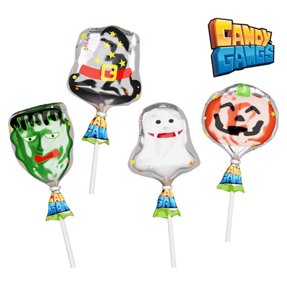 Candy Gangs Scary Lollipop Mixed-Fruit Flavoured Hard Candy Lollipop 15 g
