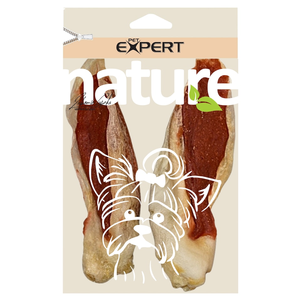 Pet Expert Králičie uši plnené kačacím mäsom 20 g