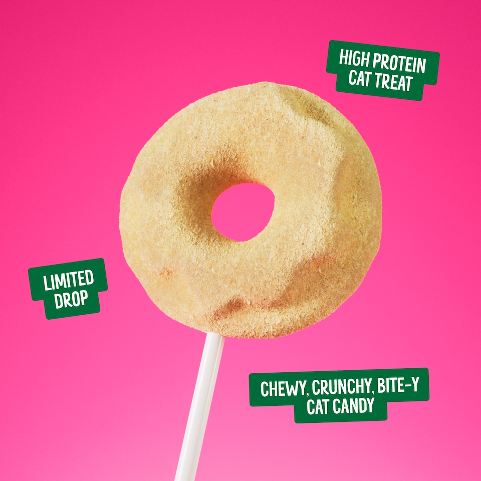 image 1 of BONKERS PURRPOPS CAT TREATS CHICKEN KRISPY KREME DONUTS 4 pack (5.6G)