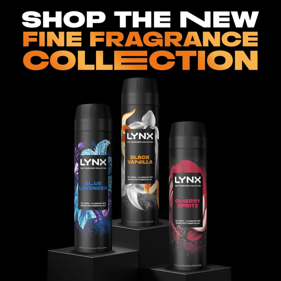 image 1 of Lynx Black Vanilla 72h Fine Fragrance Premium Deodorant Bodyspray for Men 200ml