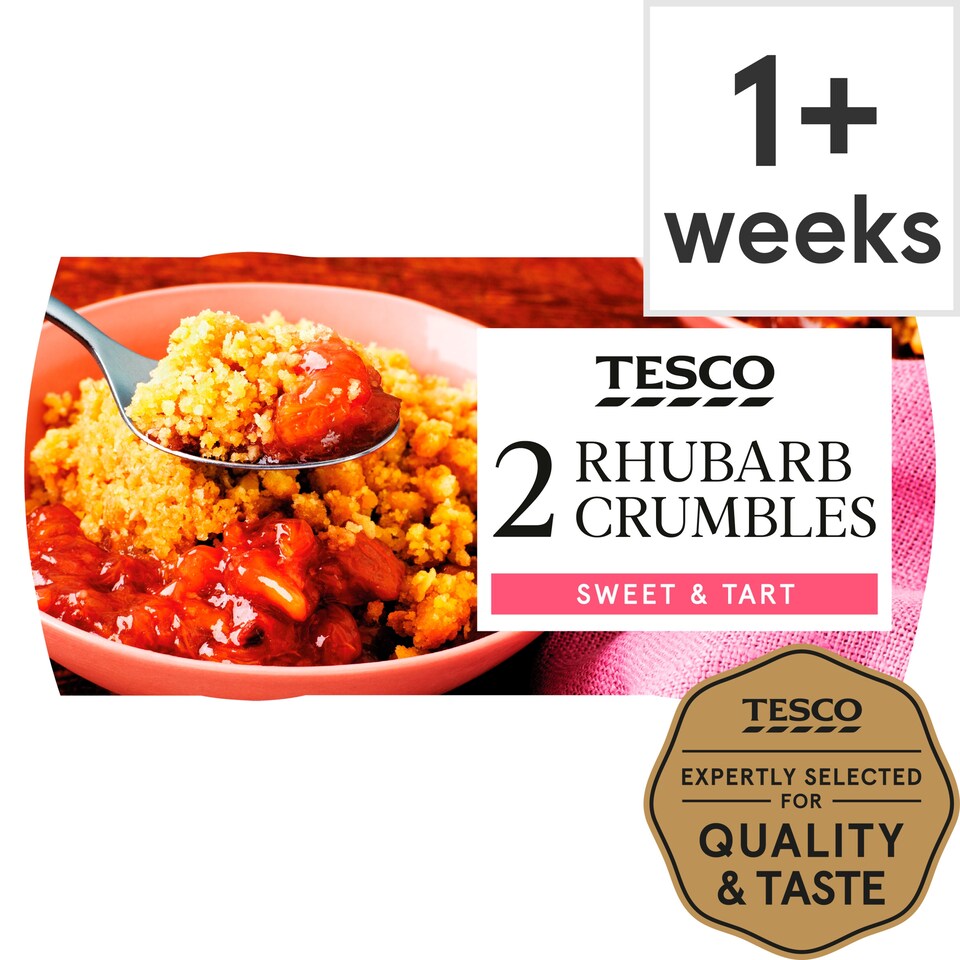 Tesco Rhubarb Crumbles 2 Pack, 270 G