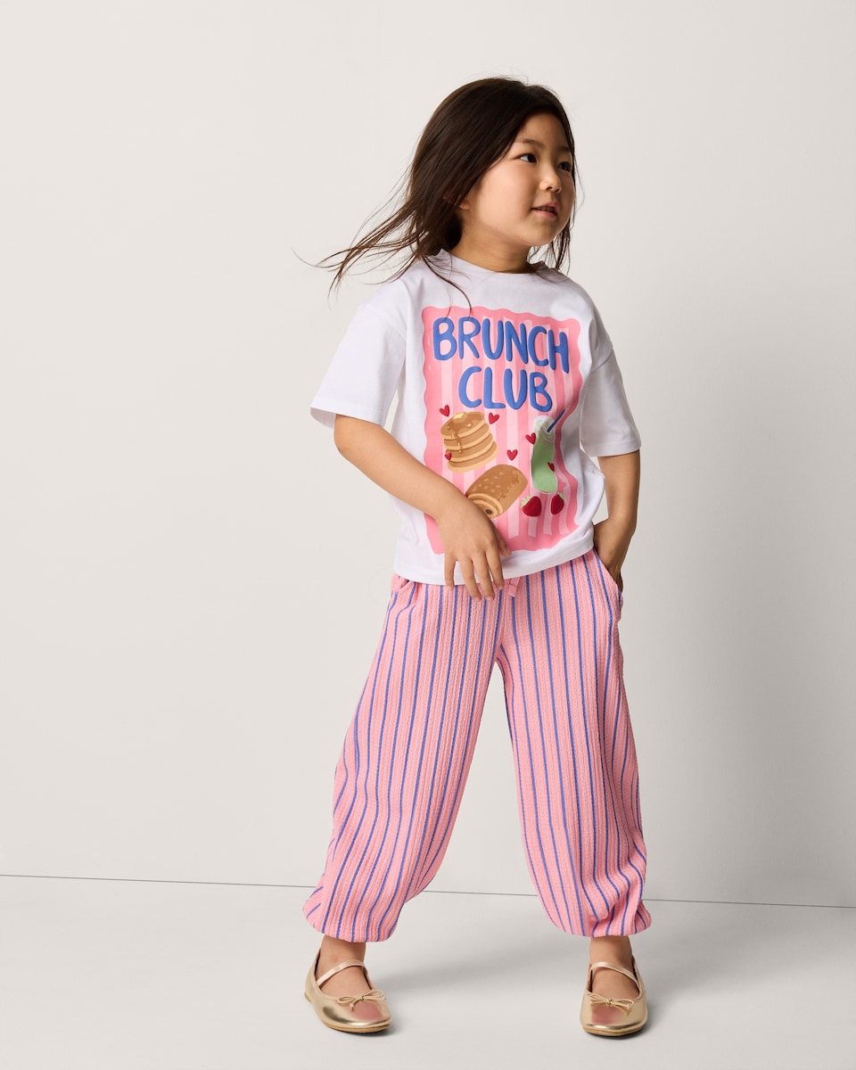 image 1 of F&F Girls 2-Piece Pure Cotton Brunch Club Set in White