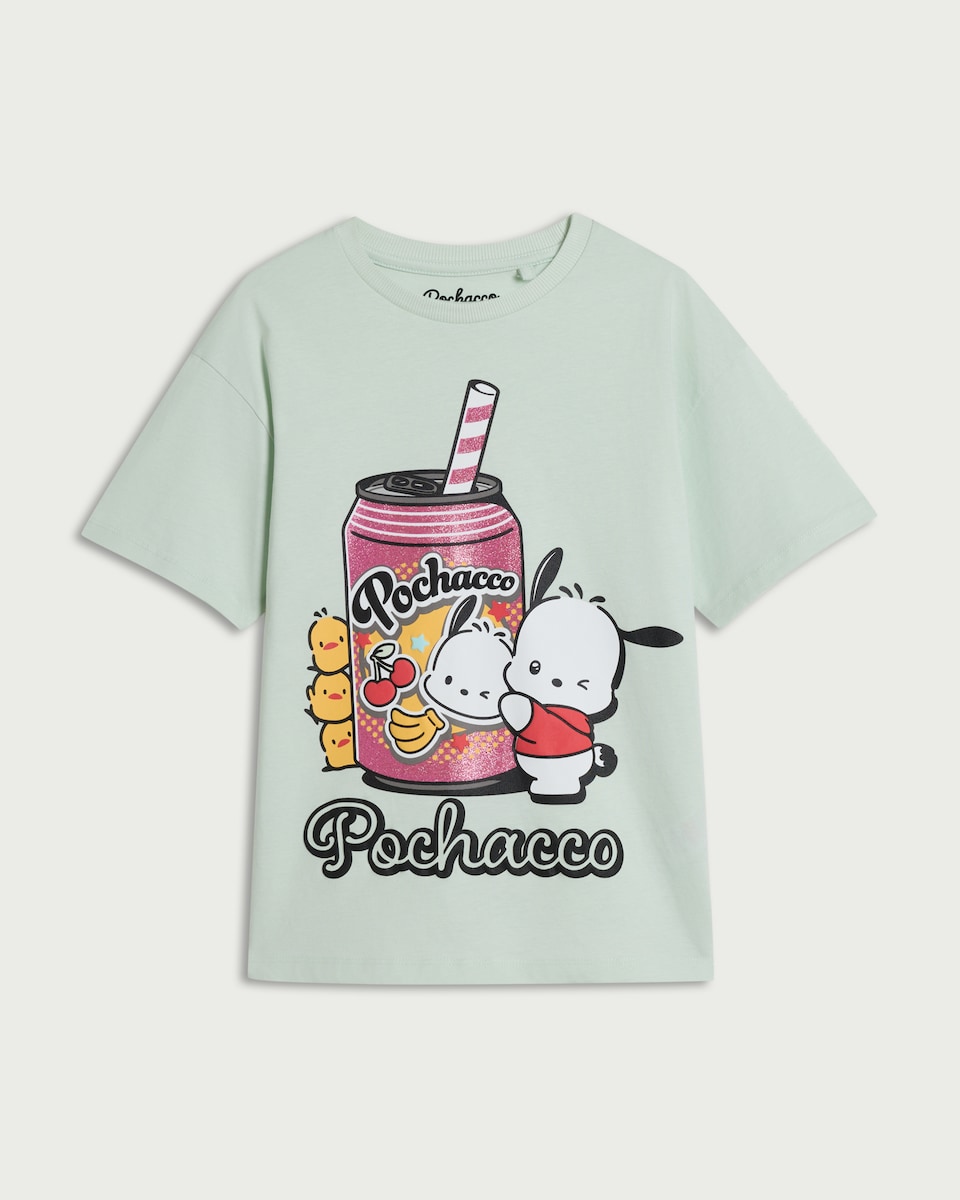 image 1 of Pochacco Pure Cotton T-Shirt in Green