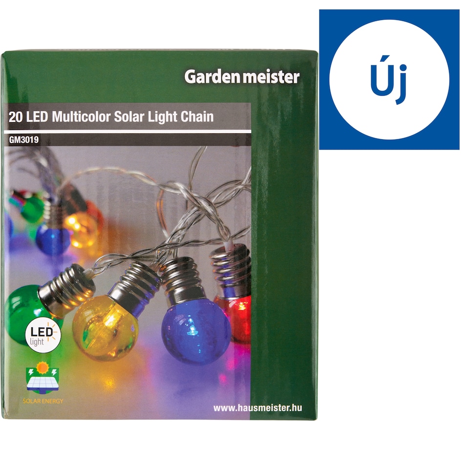 Garden meister GM3019 20 LED-es többszínű szolár fényfüzér 