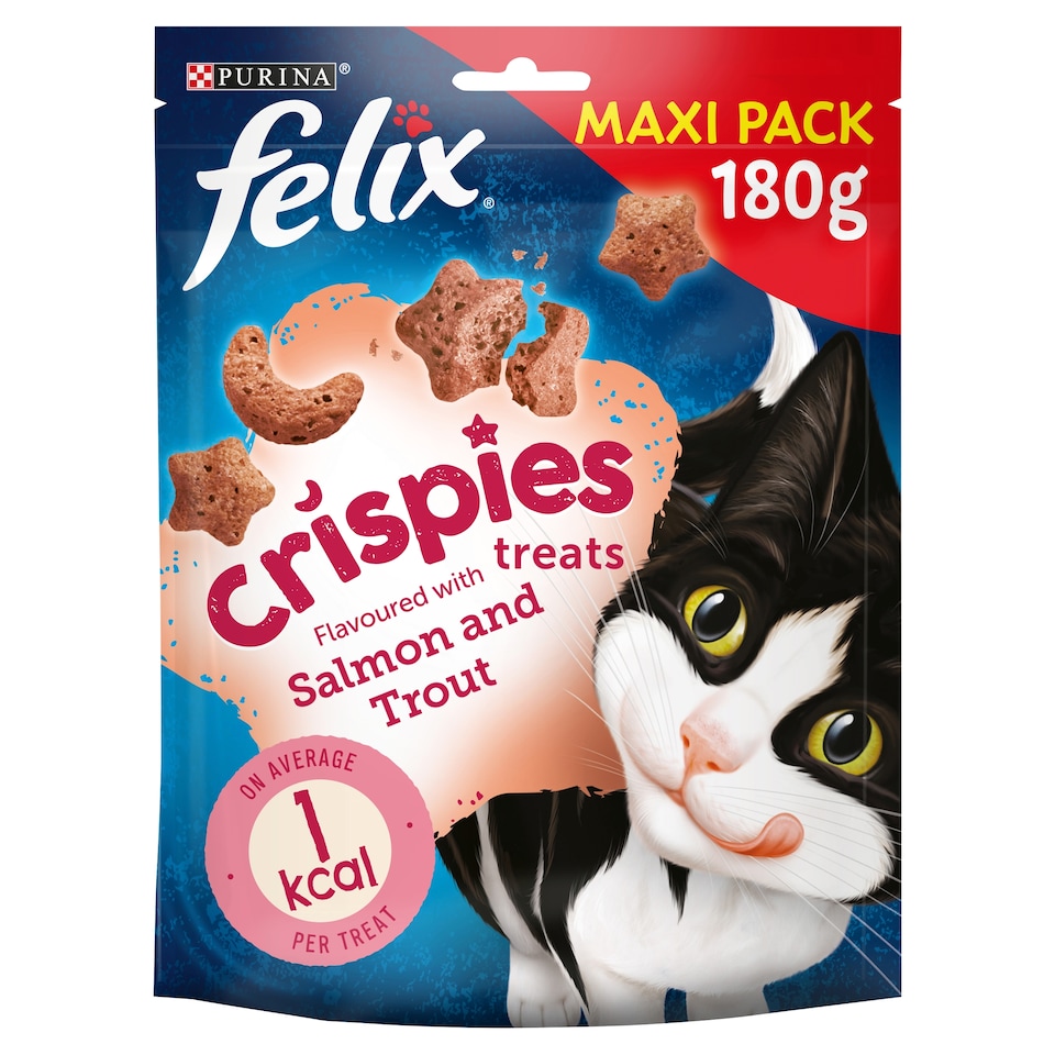 image 1 of Felix Crispies Cat Treats - Salmon and Trout 180g