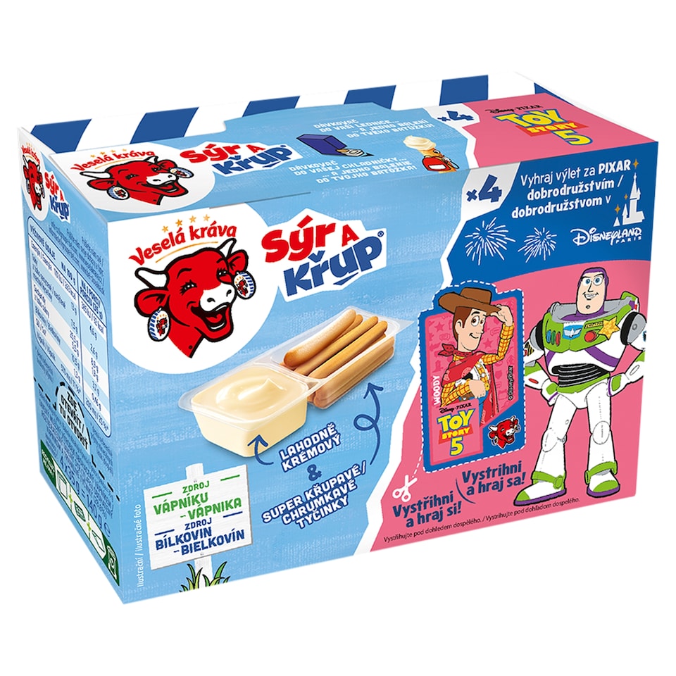Veselá Kráva Sýr a Křup Delicious Cheese & Crispy Bars 4 x 35 g (140 g)