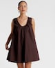 image 2 of F&F Pure Cotton Scoop Neck Dress in Brown