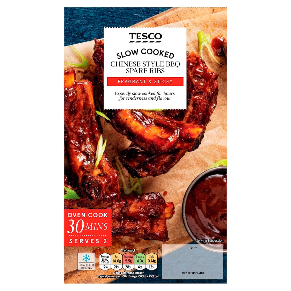 Tesco Slow Cooked Chinese BBQ Spare Ribs 400g