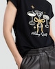 image 2 of F&F Pure Cotton Holiday Spirit Cocktail Print T-Shirt in Black