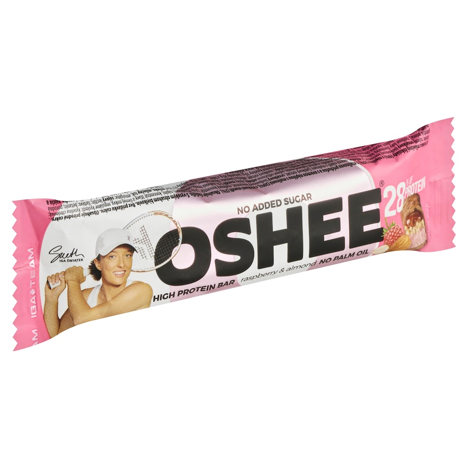 image 1 of Oshee Raspberry & Almond High Protein Bar 47g