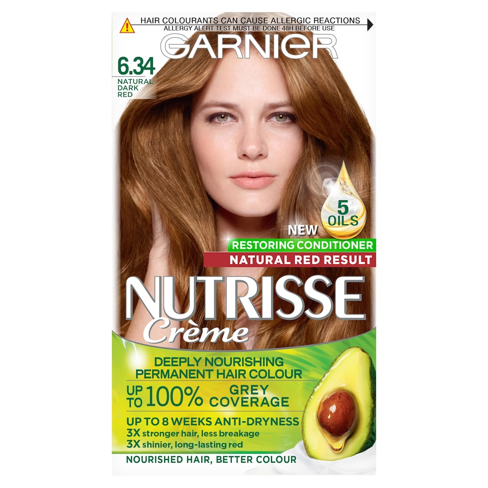 image 1 of Garnier Nutrisse 6.34 Dark Natural Red Prmt Hair Dye