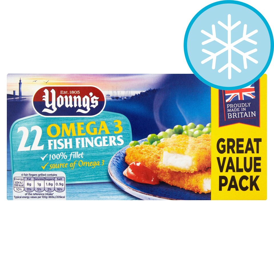 YOUNGS OMEGA 3 FISH  FINGERS 22 PK 550g
